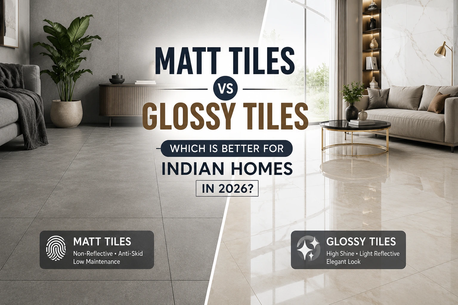 Matt Tiles vs Glossy Tiles: Which Is Better for Indian Homes in 2026?